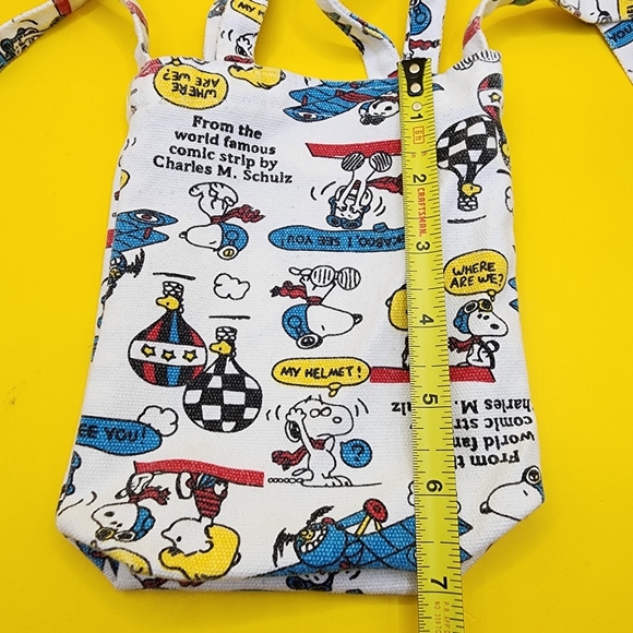 Peanuts Snoopy Tote Bag 7 Inch Flying Ace White - Picture 2 of 4
